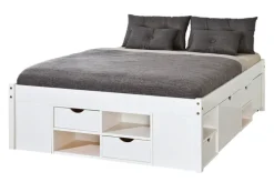 Stauraum-/Funktionsbett LAURO 180 x 200 cm weiß
