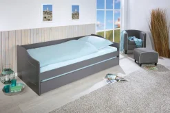Stauraum-/Funktionsbett LORENZ 90 x 200 cm grau