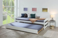 Stauraum-/Funktionsbett SÖREN 90 x 200 cm weiß