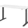 Stehtisch 180 x 80 cm Weiß/ Graphit