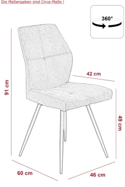Stuhl ALLY 2er Set Microfaser anthrazit/schwarz
