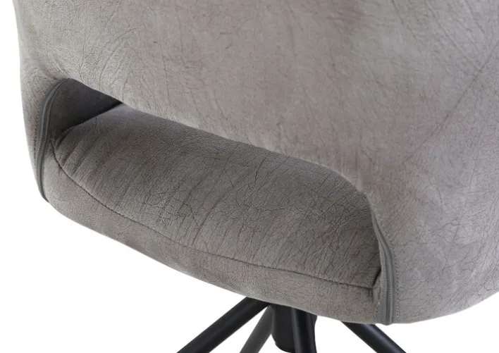 Stuhl MIKE hellgrau/schwarz ZickZackNaht