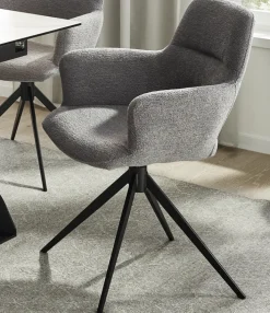 Stuhl mit Armlehnen DENVER hellgrau/schwarz