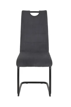 Stuhl NEREA Webstoff Cord anthrazit/Schwinggestell schwarz