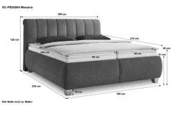 SYSTEMPOLSTER sleep Polsterbett MESSINA 180 x 200 cm dunkelgrau