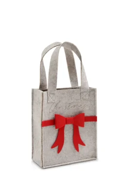 Tasche/Beutel MERRY CHRISTMAS Filz 42 x 20 x 10 cm Beige/Rot