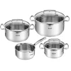 TEFAL Kochtopfset DUETTO Edelstahl 7-teilig Edelstahl