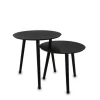 Tisch 2er-Set VILANA Ø 50 cm/Ø 45 cm schwarz