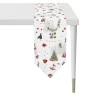Tischband CHRISTMAS ALL OVER 32x175cm weiß-rot