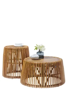 TOM TAILOR Beistelltisch 50 x 50 cm Rattan/reyceltes Teakholz natur