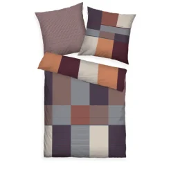 TOM TAILOR Satin-Bettwäsche KARO 155 x 220 cm mehrfarbig