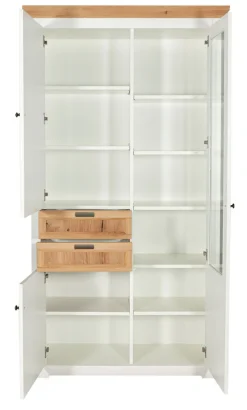 TRAUMWERKSTATT Vitrine TIVOLI 110 x 200 cm weiß matt / smoked oak