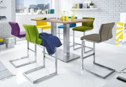 Tresenhocker AMATI I 2er Set Lederlook purple