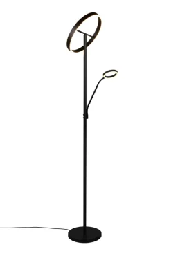 TRIO Deckenfluter mit Leselampe WILLIS, Metall, 180 cm Schwarz