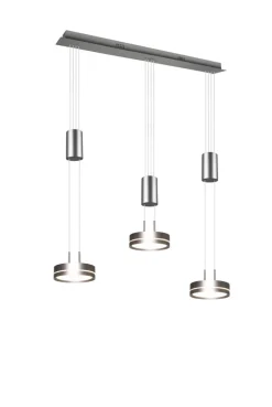 TRIO LED Balkenpendel FRANKLIN 3-flg nickelfarbig