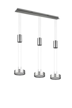 TRIO LED Balkenpendel FRANKLIN 3-flg nickelfarbig