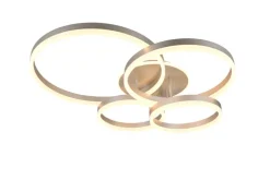 TRIO LED Deckenlampe DRAKE Metall/Kunststoff 80 x 70 x 17 cm Alu-/Nickelfarbig