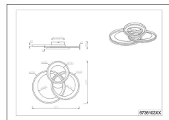 TRIO LED Deckenlampe GRANADA 62,5 x 71,5 cm