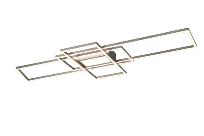 TRIO LED Deckenlampe IRVINE 42 x 105 cm nickelfarbig