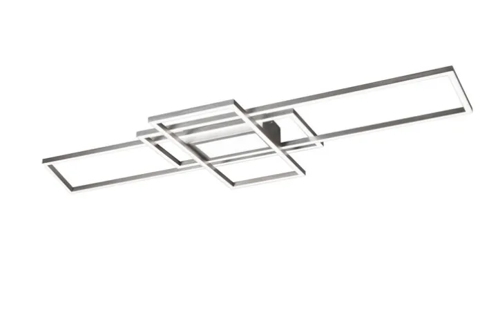TRIO LED Deckenlampe IRVINE 42 x 105 cm nickelfarbig