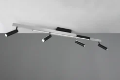 TRIO LED Deckenlampe mit 4 Spots ZENO 85-133 cm Alu /schwarz