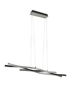 TRIO LED Pendelleuchte BLAZE 107 cm schwarz /nickelfarbig