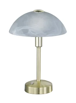 TRIO LED Tischlampe DONNA messingfarbig /alabasterweiß