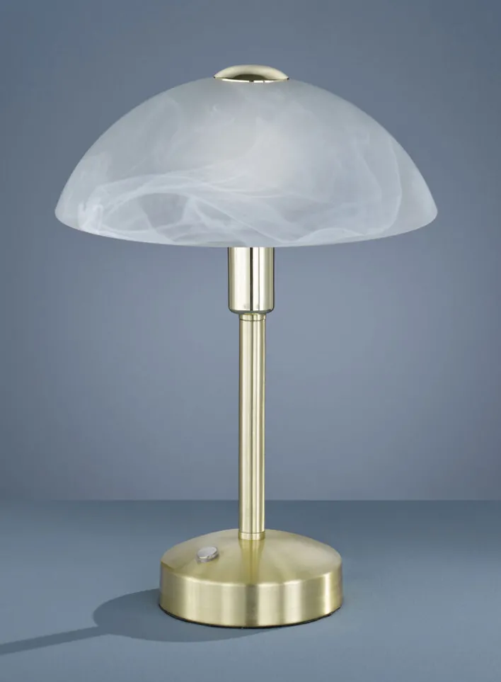 TRIO LED Tischlampe DONNA messingfarbig /alabasterweiß