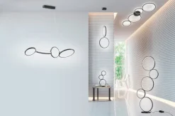 TRIO LED Tischlampe RONDO 45 cm schwarz