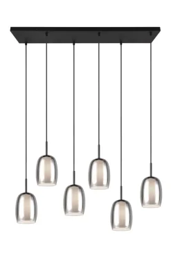 TRIO Retrofit Balkenpendel TRS BARRET 89 cm schwarz /rauchfarbig