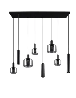 TRIO Retrofit Balkenpendel MATARO 8-flg schwarz /smoke