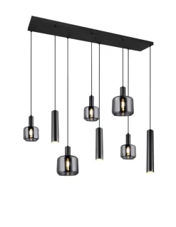 TRIO Retrofit Balkenpendel MATARO 8-flg schwarz /smoke