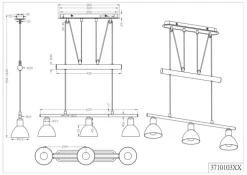 TRIO Retrofit LED Balkenpendel LEVISTO 3-flg messingfarbig