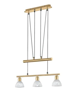 TRIO Retrofit LED Balkenpendel LEVISTO 3-flg messingfarbig
