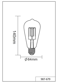 TRIO Retrofit LED-Leuchtmittel Kolben FILAMENT E27 / 6 W