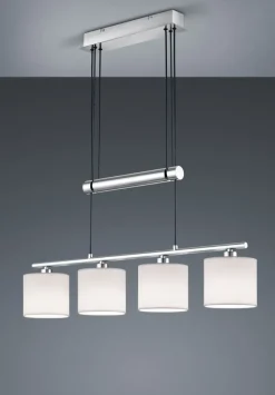 TRIO Retrofit Pendellampe GARDA 4 flg nickelfarbig /weiß