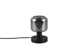 TRIO Tischlampe MATARO Glas Ø 12 cm Höhe 18 cm matt Schwarz/Smoke