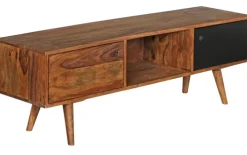 TV-Lowboard 140 x 45 cm braun/ schwarz