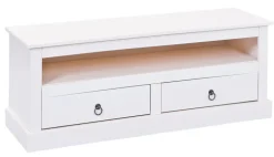 TV-Lowboard LUKAS 118x45x39 cm Massivholz Kiefer weiß