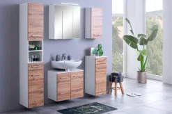 Unterschrank PARIS 30 x 64 cm Weiß/ Wotan Eiche