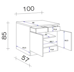 Unterschrank PETE weiß ca. 100 cm