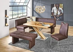 Variano Esstisch 90 x 130 -178 cm Wildeiche braun/grau