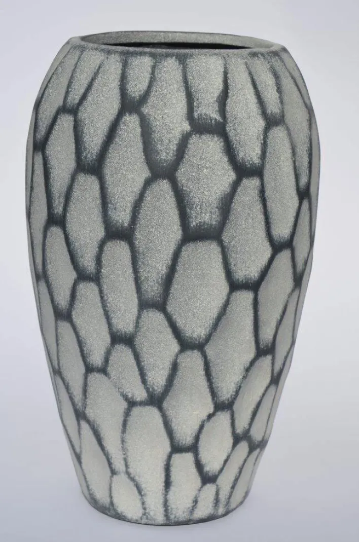 Vase 30 cm schiefergrau