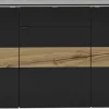 VENJAKOB Sideboard GAME 186 x 89 Lack anthrazit/Absetzung Balkeneiche