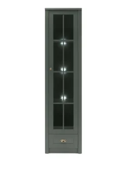 Vitrine ASCOT 50 x 197 cm grün/goldfarbig