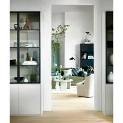 Vitrine BASIC 101 x 230 cm nebelgrau/schwarz