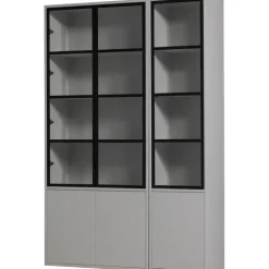 Vitrine BASIC 101 x 230 cm nebelgrau/schwarz