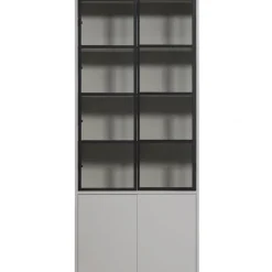 Vitrine BASIC 101 x 230 cm nebelgrau/schwarz