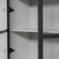 Vitrine BASIC 101 x 230 cm nebelgrau/schwarz