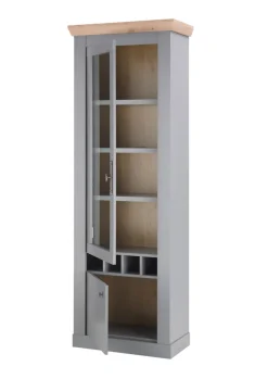 Vitrine CHAMBORD 71 x 201 cm hellgrau/braun